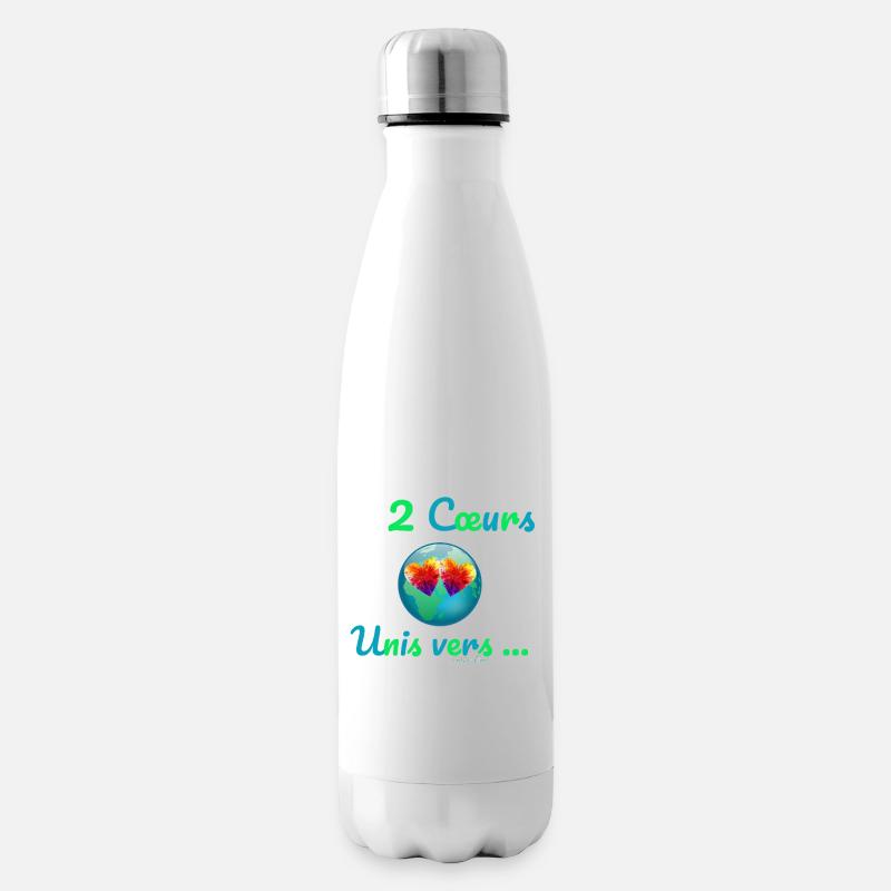 2 Cœurs Unis vers… - Bouteille isotherme - blanc