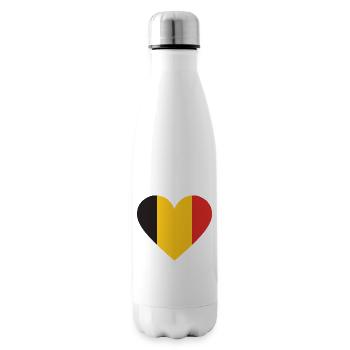 Humour,Belge, belgique, drapeau, frite, frites - Bouteille isotherme - blanc - Droite