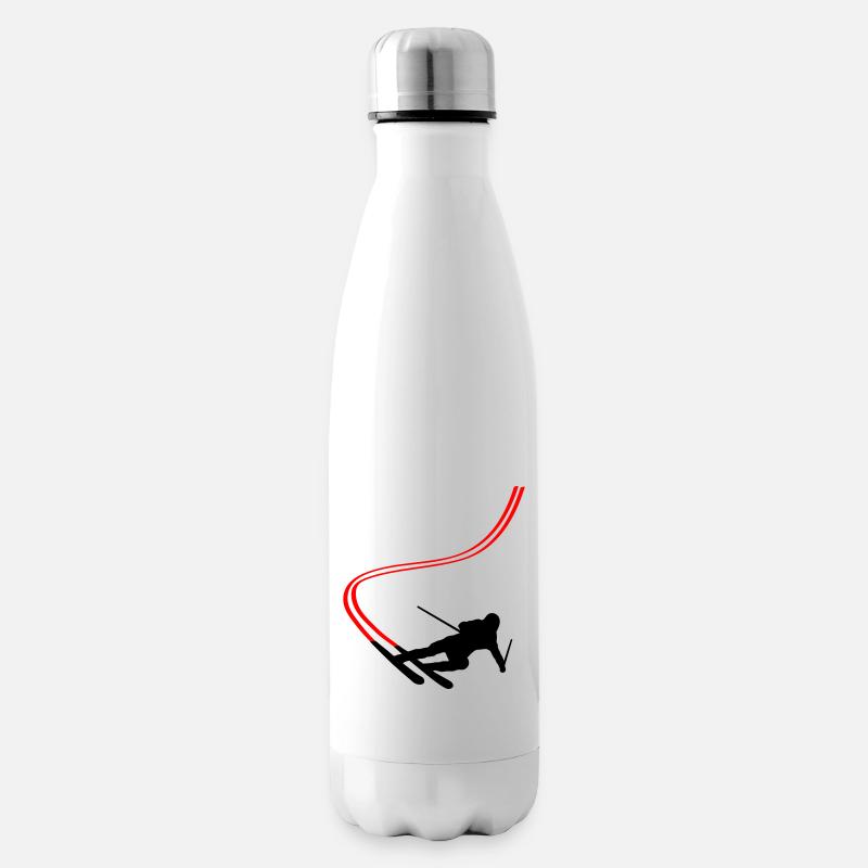 Abfahrt Ski Berge Wintersport - Isolierflasche - Weiß
