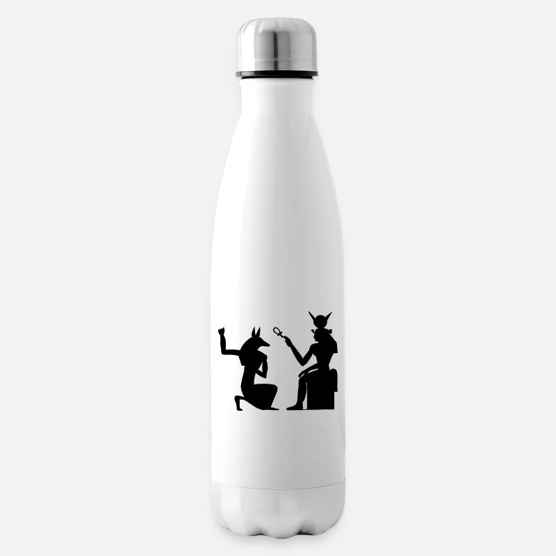 Pyramide Ägyptische Hieroglyphen Pharao - Isolierflasche - Weiß