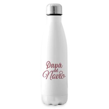 Papa del Novio Bräutigam Vater Hochzeitsgeschenk - Isolierflasche - Weiß - Rechts