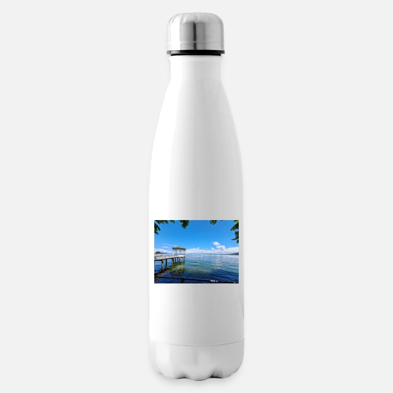 Schöne Aussicht auf See - Isolierflasche - Weiß