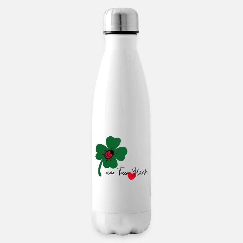 Glück, Marienkäfer - Isolierflasche - Weiß