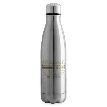Né en Octobre 2017 Rétro Anniversaire Octobre 2017 - Bouteille isotherme - argent clair - Droite