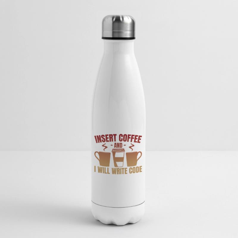 Throw in coffee and write code Insulated Water Bottle