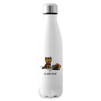 Dog Yorkshire Terrier – It wasn't me! - Insulated Water Bottle - white - Right