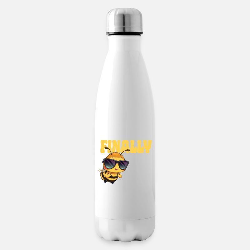 Biene - Isolierflasche - Weiß