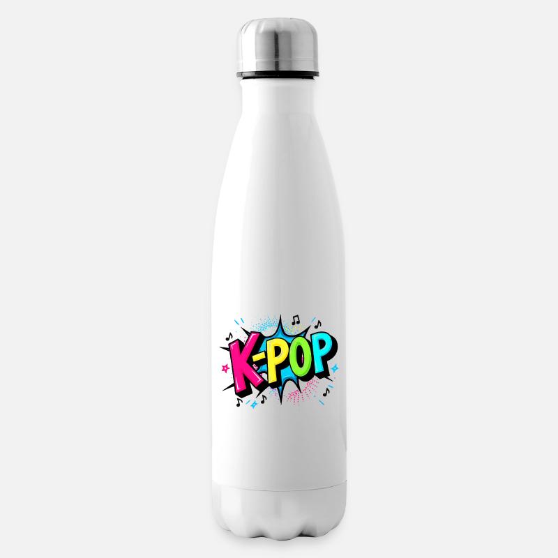 K-Pop Power – Buntes Fan Design - Isolierflasche - Weiß