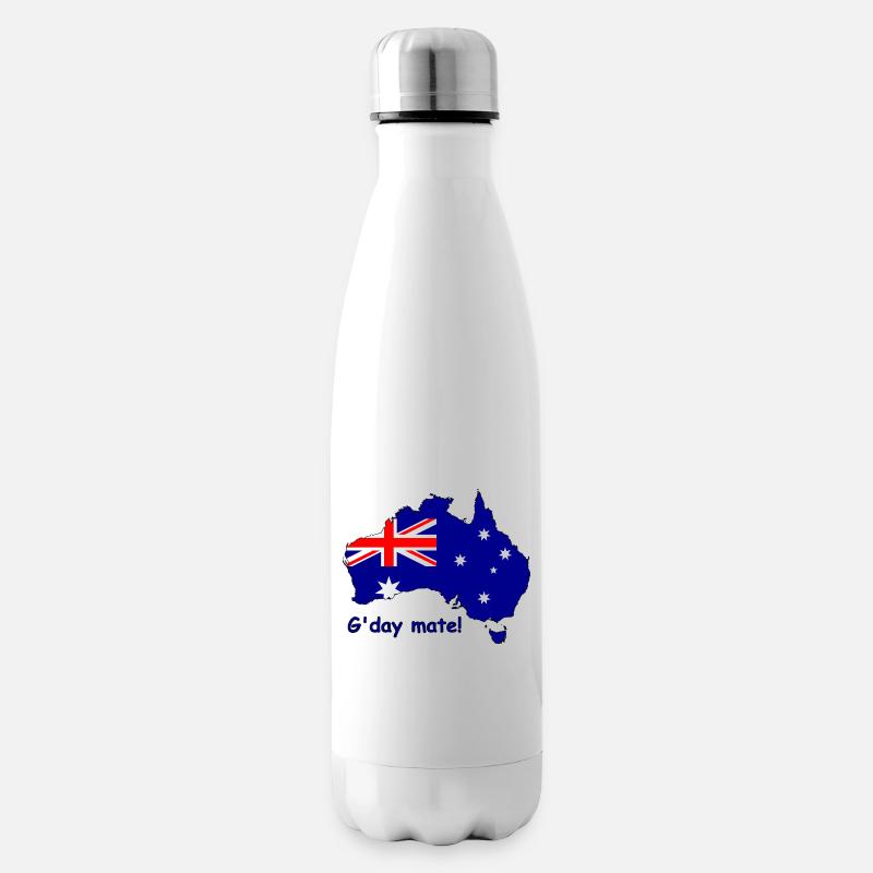 G’day Mate Drapeau australien - Bouteille isotherme - blanc