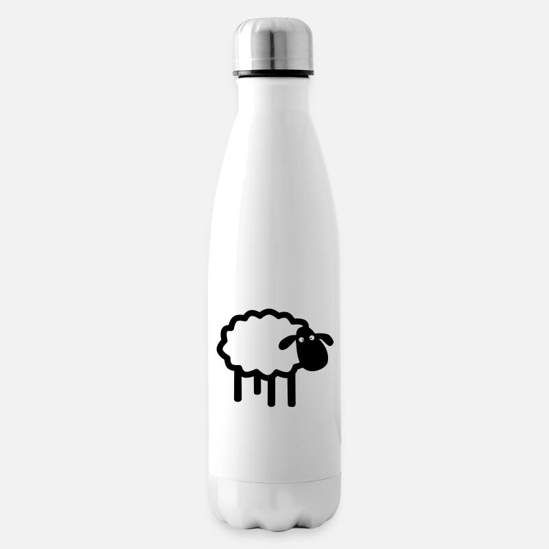 Kuckuck-Schaf-Silhouette - Isolierflasche - Weiß