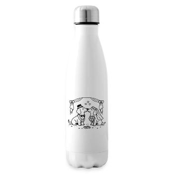 Dachshund Wedding Line Art - Insulated Water Bottle - white - Right