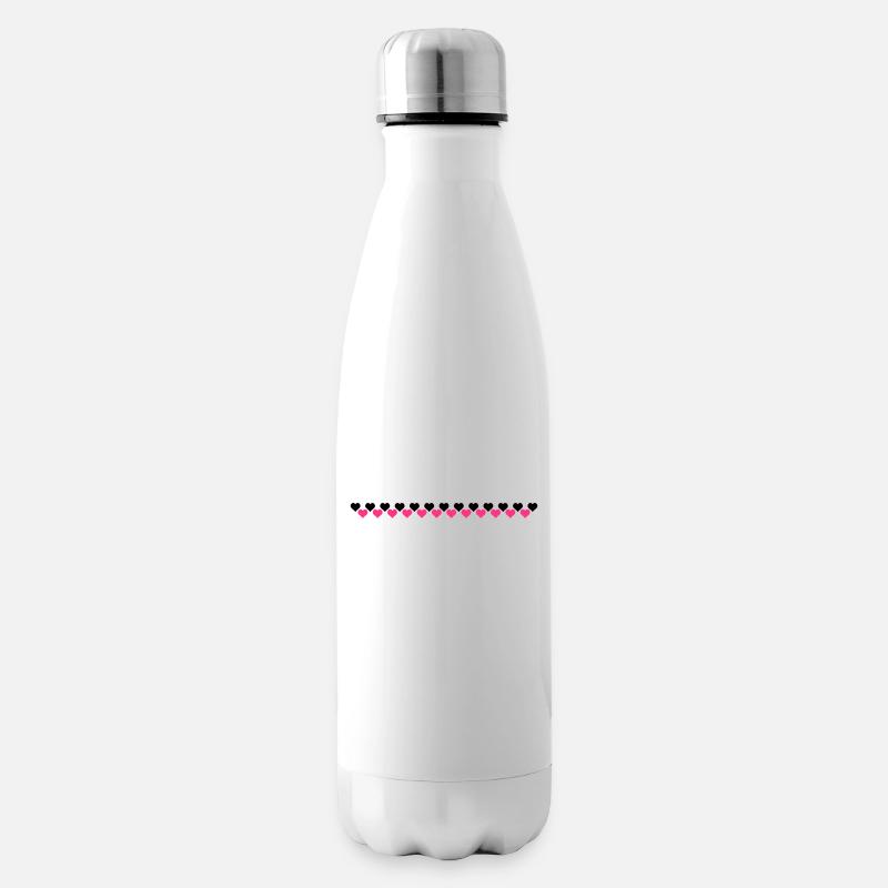 Herzen über Herzen - Isolierflasche - Weiß