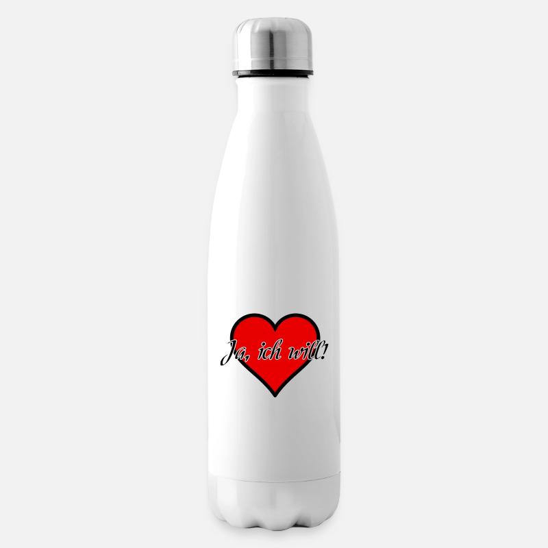 Ich will Heirat Hochzeit Ehe Antrag Liebe Geschenk - Isolierflasche - Weiß