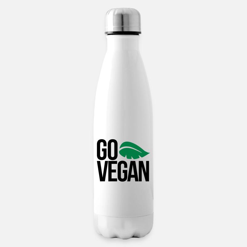 vegan - Isolierflasche - Weiß