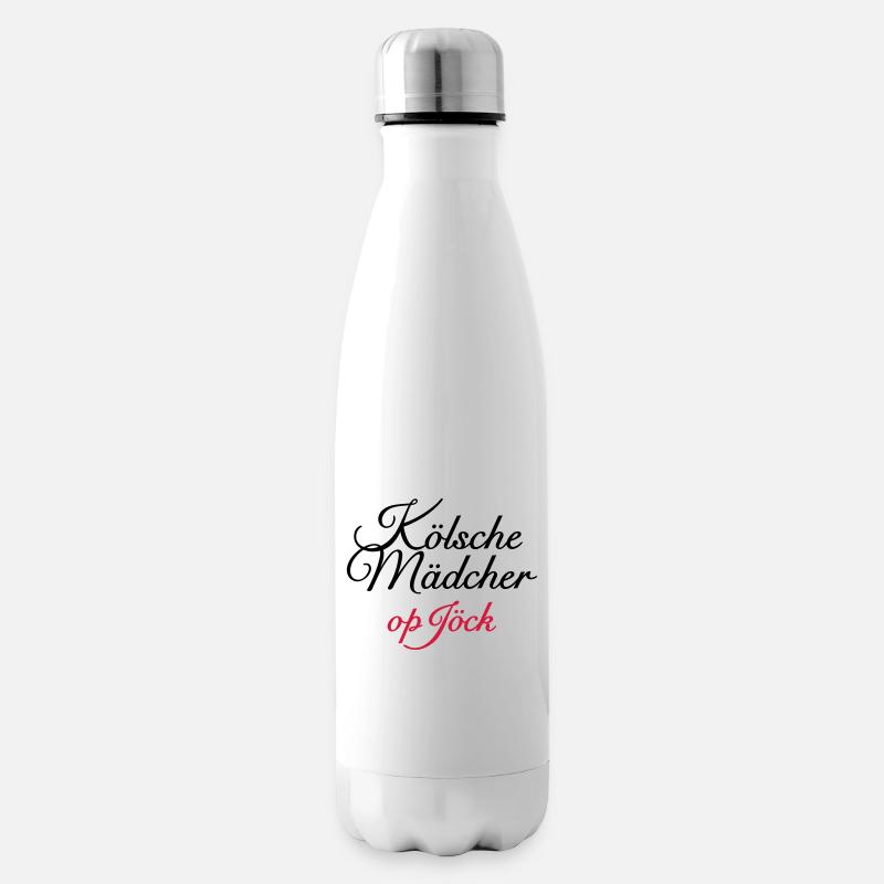 Kölsche Mädcher op Jöck Mädchen aus Köln unterwegs - Isolierflasche - Weiß