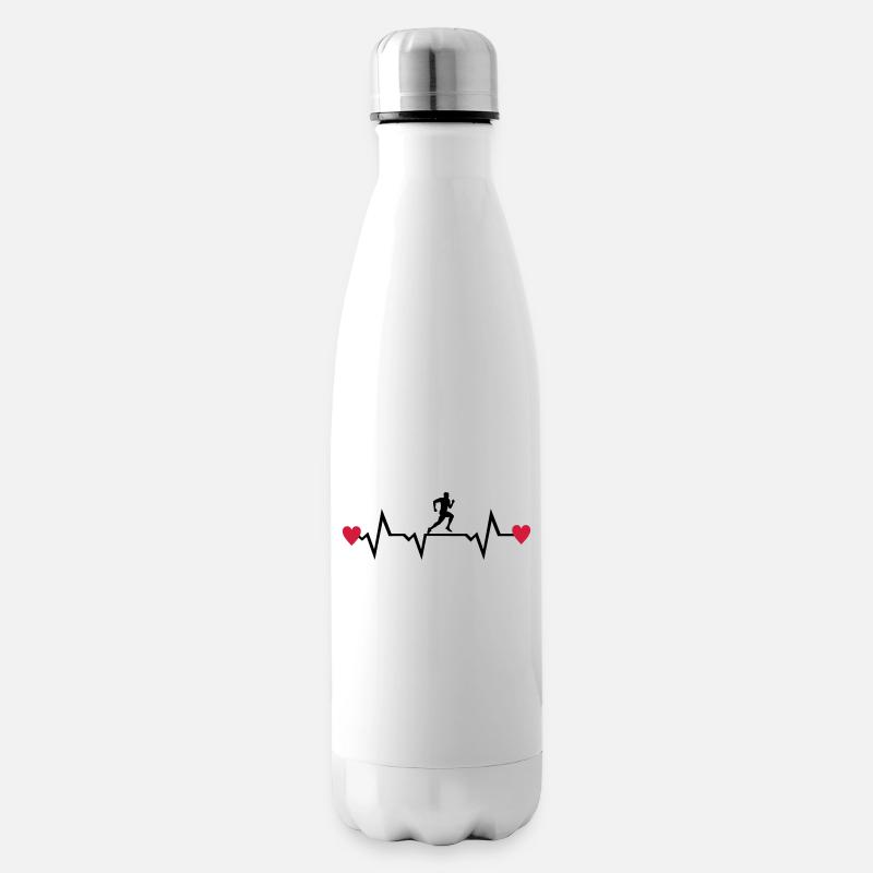 Läufer & Herz, laufen - Isolierflasche - Weiß