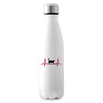 Cat & Heartbeat, Heart - Bouteille isotherme - blanc - Droite