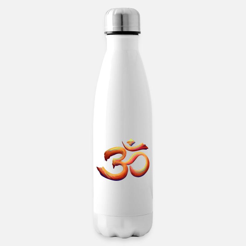 Om Regenbogenbürste - Isolierflasche - Weiß