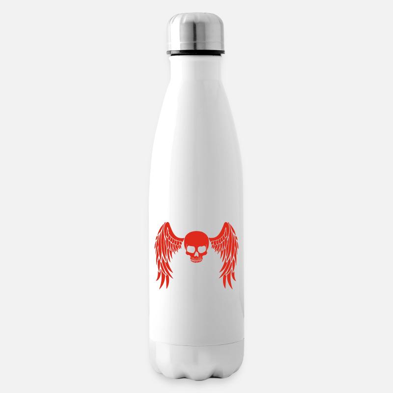 Crâne ailé rouge - Bouteille isotherme - blanc