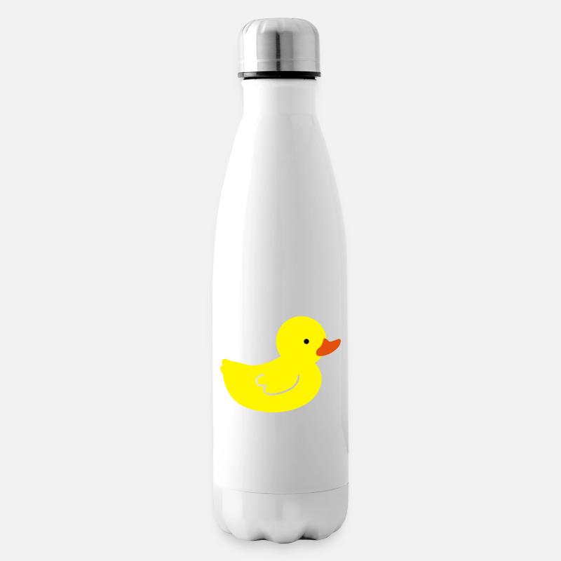 Canard en caoutchouc joyeux: une touche de jaune - Bouteille isotherme - blanc