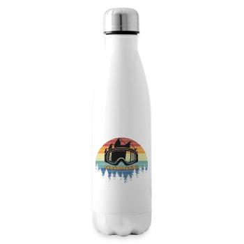 Snowboard with Vintage Sunset - Insulated Water Bottle - white - Right