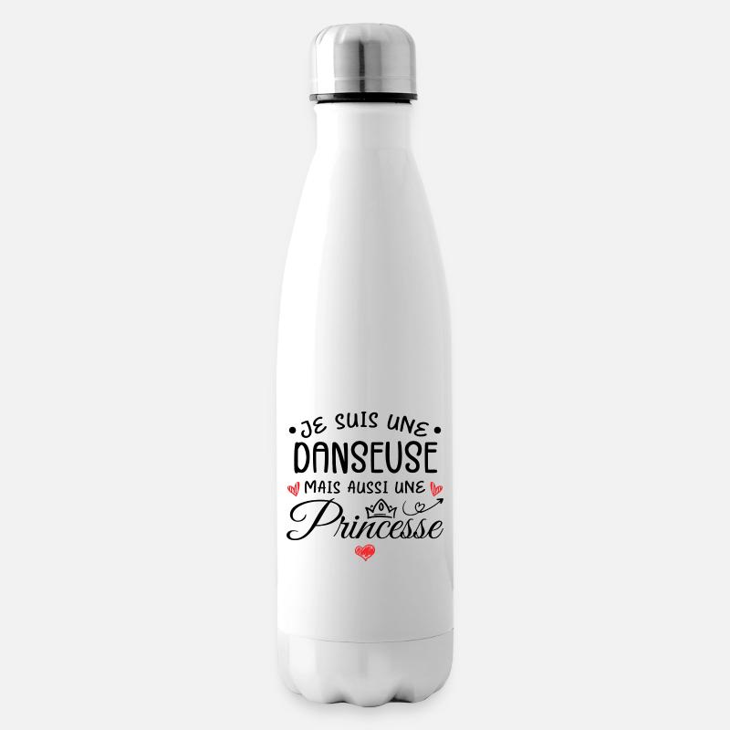 Je Suis Une Danseuse, Mais Aussi Une Princesse - Bouteille isotherme - blanc