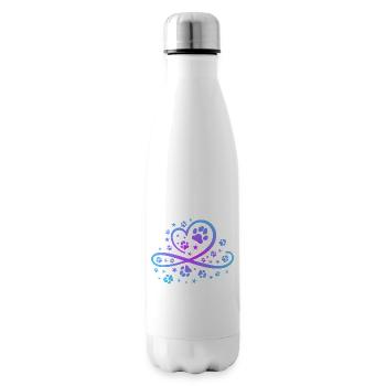 Herz mit Pfötchen und Sternen - Isolierflasche - Weiß - Rechts