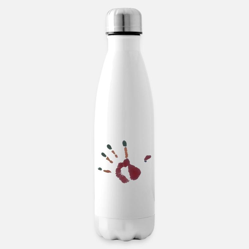 Illustration d’empreinte de main - Bouteille isotherme - blanc