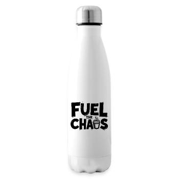 Fuel the Chaos Coffee Saying for Rebels - Insulated Water Bottle - white - Right