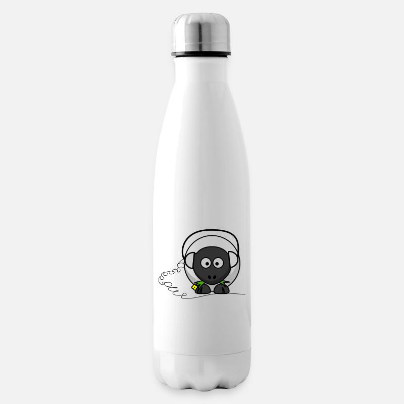 moutons drôle avec un casque - Bouteille isotherme - blanc