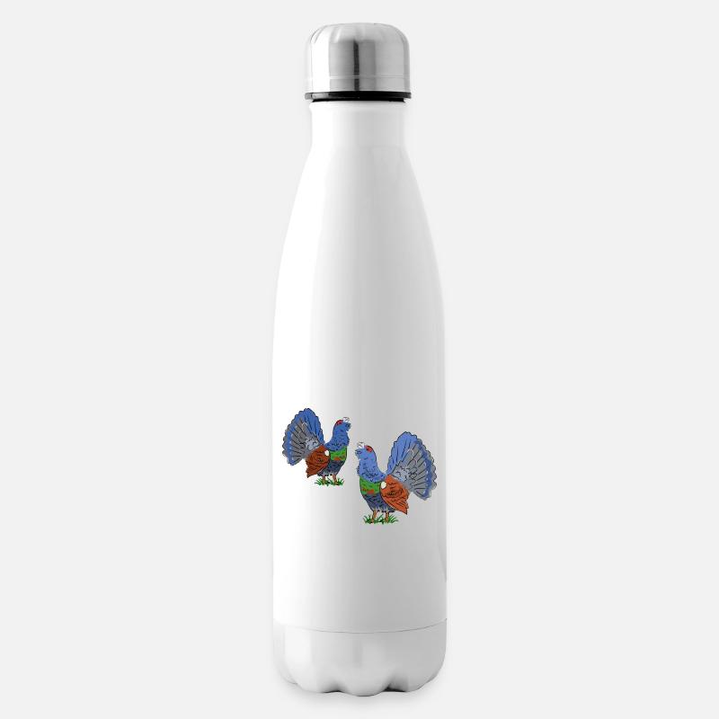 Faszinierende Auerhahn-Duo-Illustration - Isolierflasche - Weiß