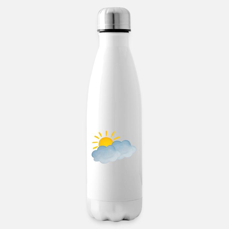 Wetter bewölkt heiter - Isolierflasche - Weiß