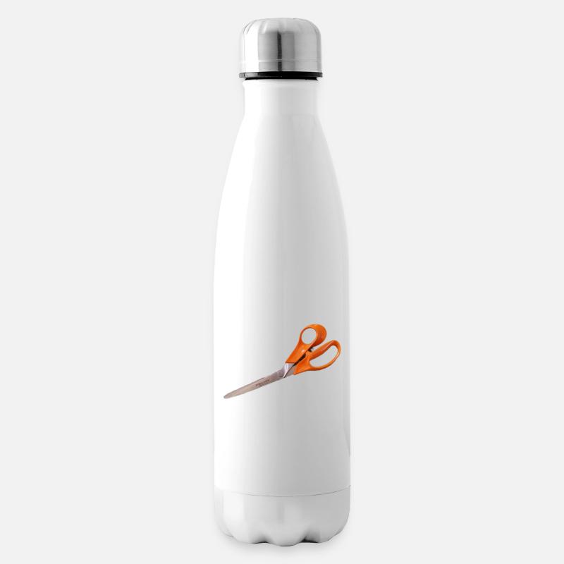 Ciseaux orange - Bouteille isotherme - blanc