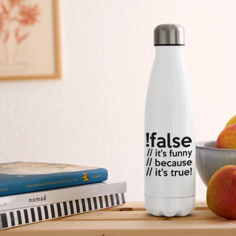Programmierer false true Informatiker Student Code Isolierflasche