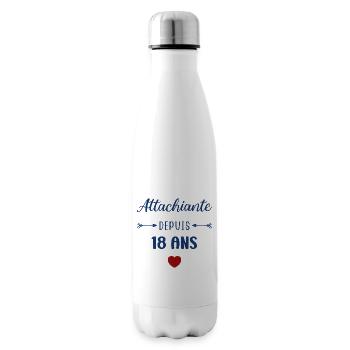 Attachiante depuis 18 ans - Bouteille isotherme - blanc - Droite