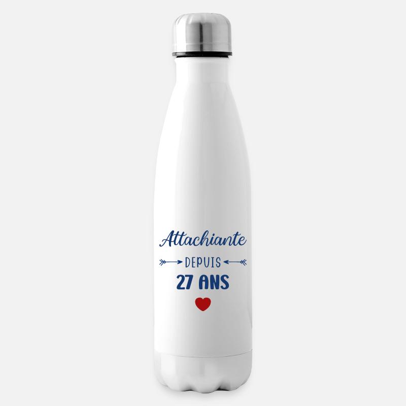 Attachiante depuis 27 ans - Bouteille isotherme - blanc