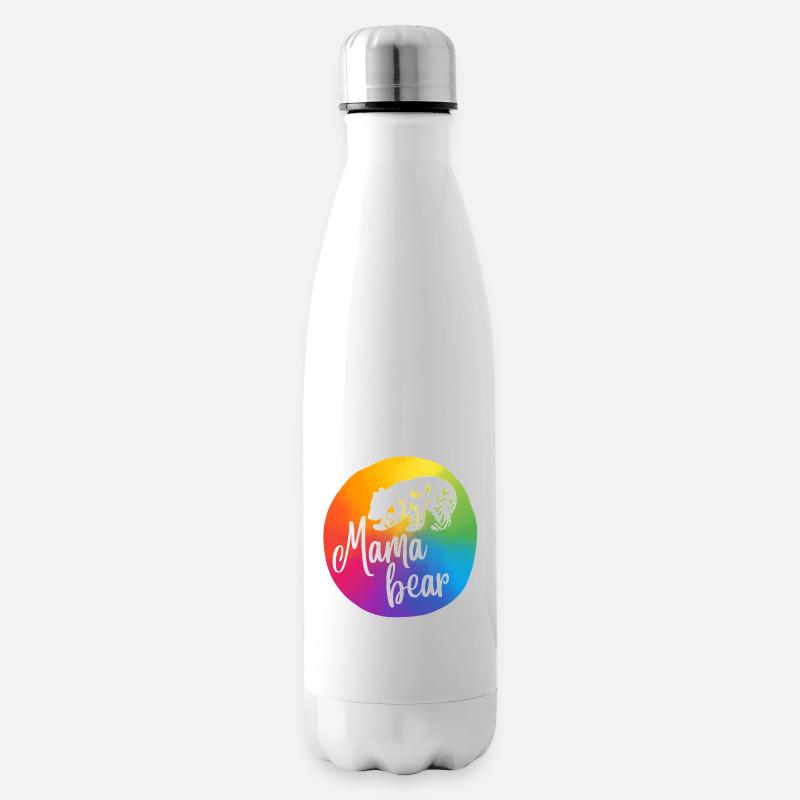 Mamabär, Regenbogen II - Isolierflasche - Weiß