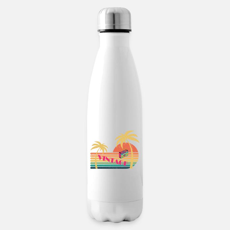 Vintage Sunset - Isolierflasche - Weiß