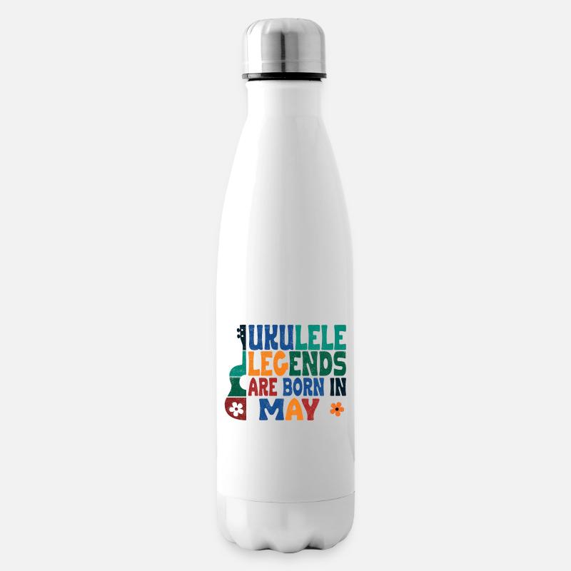 Ukulele Legends are born in May - Insulated Water Bottle - white