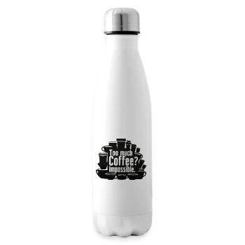 Too much coffee? Impossible! - Insulated Water Bottle - white - Right
