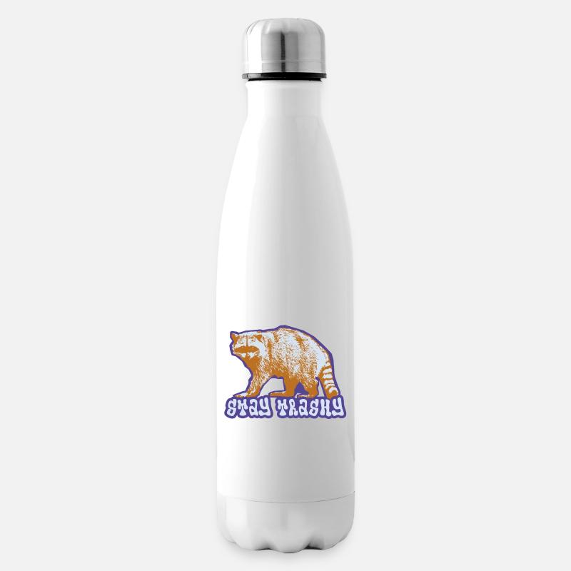 Stay Trashy – Frecher Waschbär - Isolierflasche - Weiß