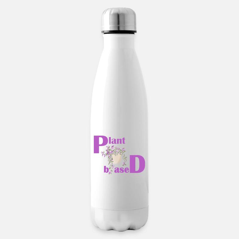 Plant Based – Pinkes Design Topfpflanze - Isolierflasche - Weiß