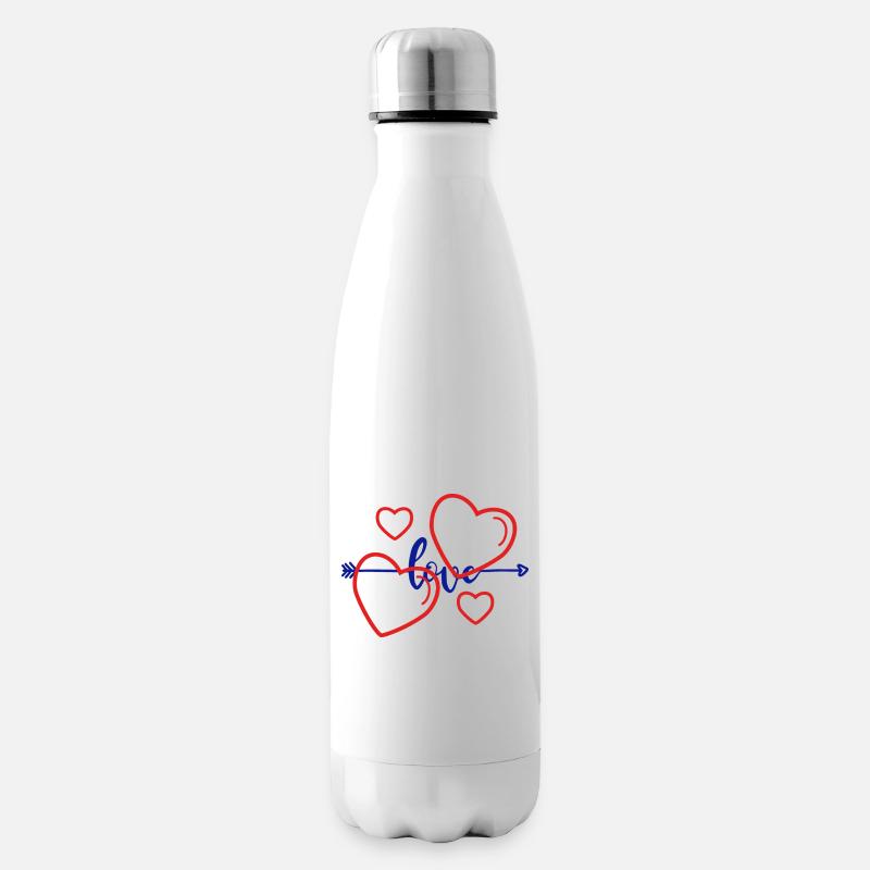 Herz und Liebe - Isolierflasche - Weiß