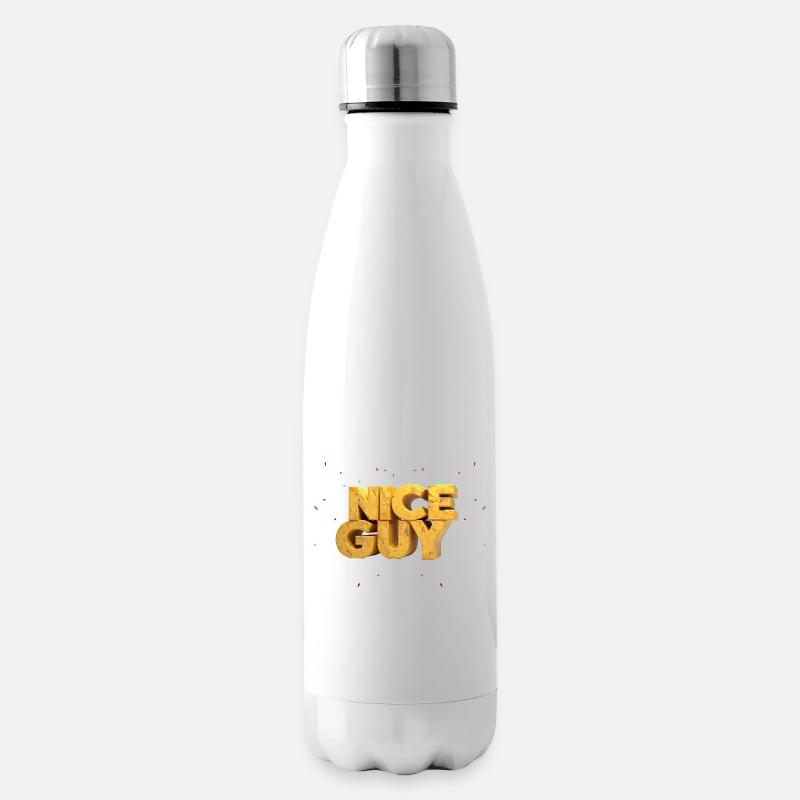 Nice Guy – Monumentale Sandstein-Buchstaben & Konf - Isolierflasche - Weiß