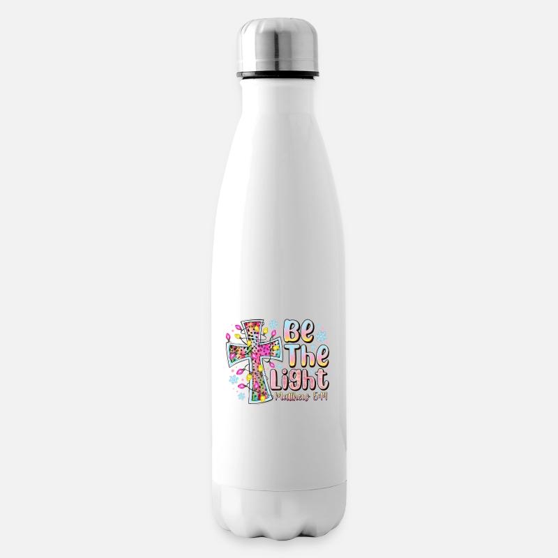 Be The Light Cross Prism - Insulated Water Bottle - white