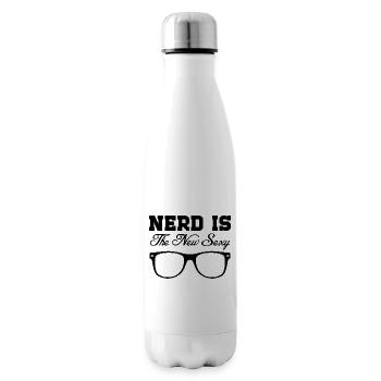 Nerd Is The New Sexy Funny Geek Glasses Art - Insulated Water Bottle - white - Right
