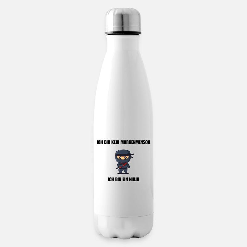 Ich bin kein Morgenmensch - Ich bin ein Ninja - Isolierflasche - Weiß