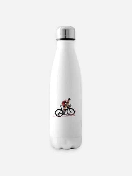 Rennrad - Isolierflasche - Weiß