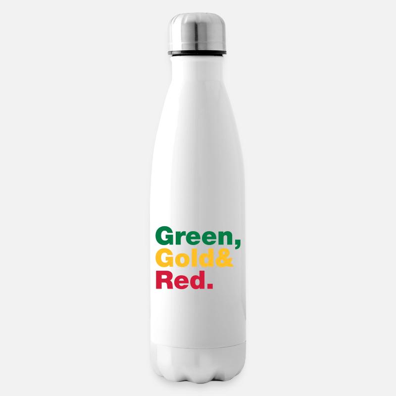 Vert, or et rouge. - Bouteille isotherme - blanc