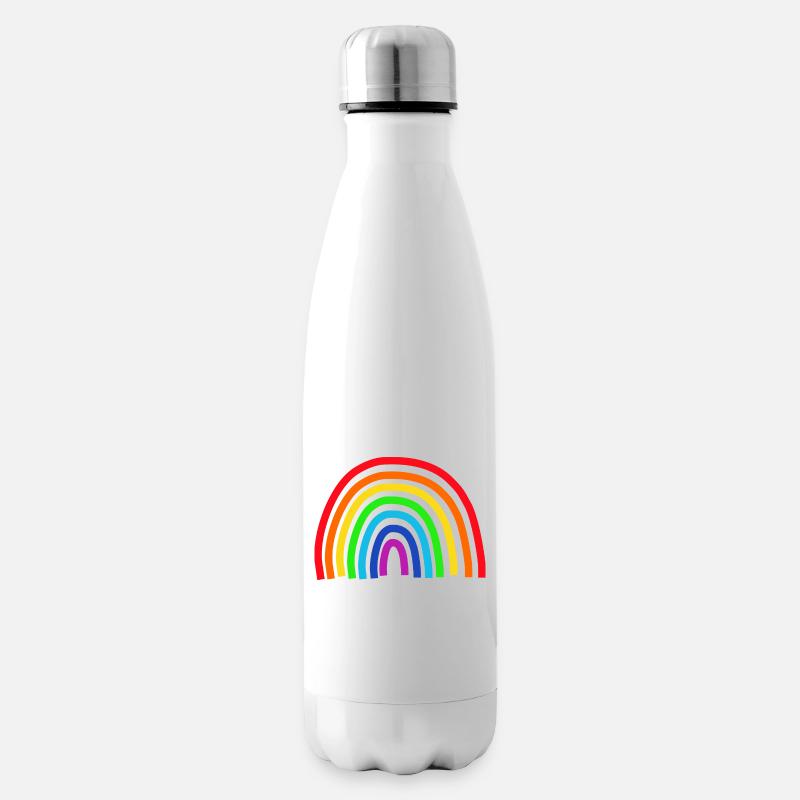 Regenbogen bunt - Isolierflasche - Weiß
